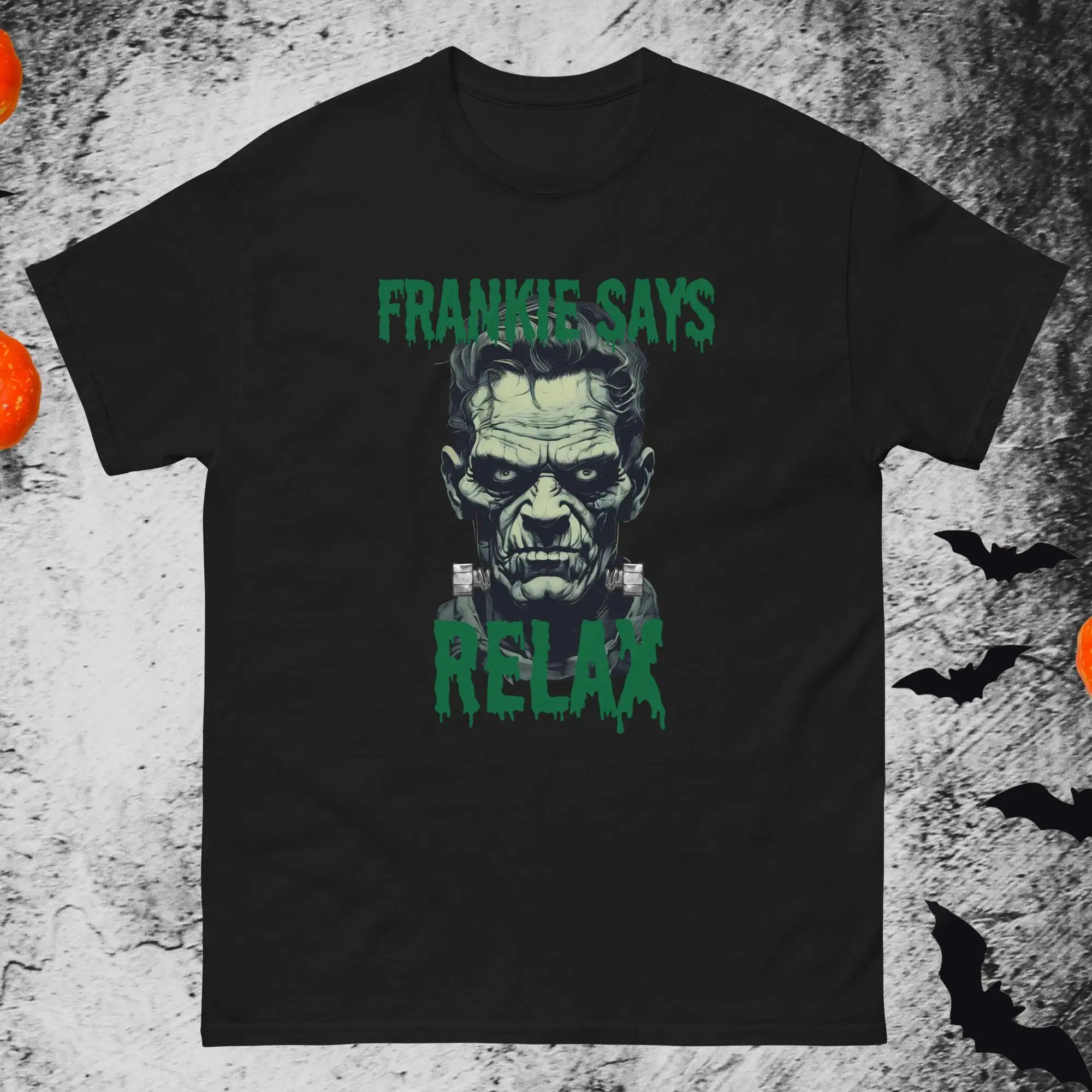 Halloween T Shirt Cool Frankenstein Funny Frankie Says Relax Unique Idea Horror