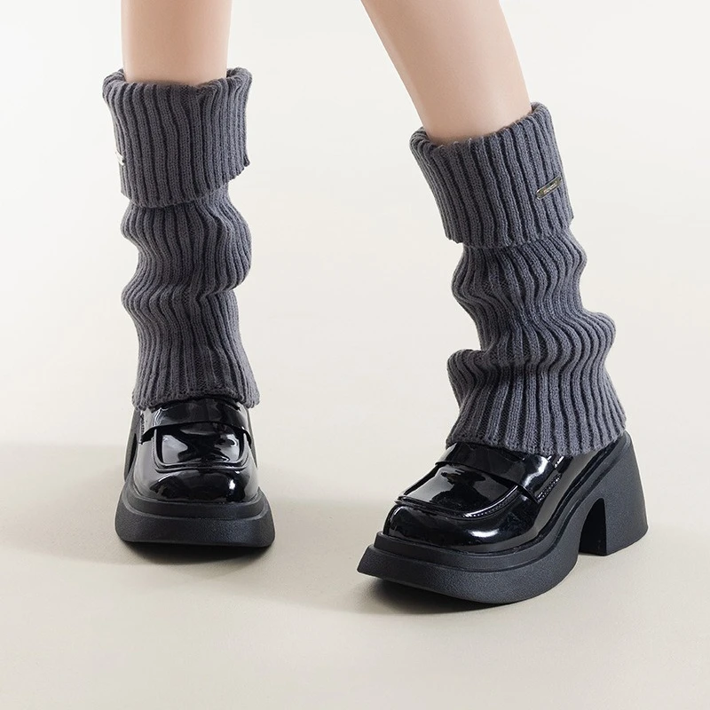 5 Pairs 2026 Socks for Women Autumn Winter Warm Vintage Y2K Leg Warmers Knitted Medium Thick Leg Warmer Slouch Socks Wholesale