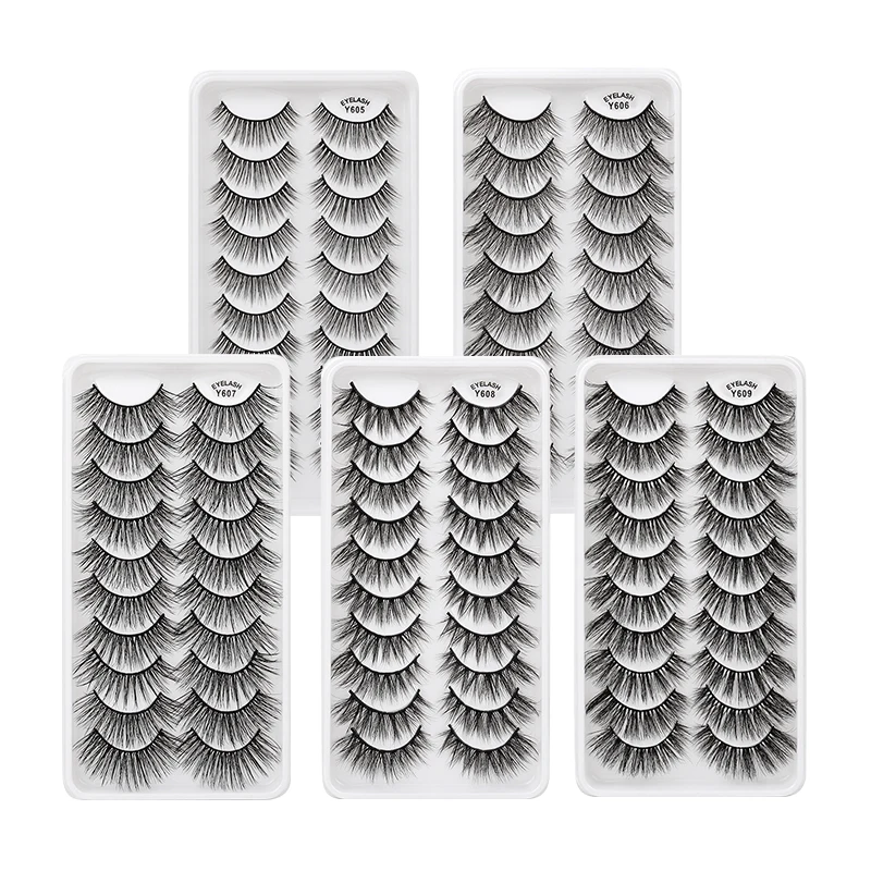 MEISHENJIE 10 Pair 3D Mink Lashes Natural Eyelash Dramatic False Eyelashes Faux Cils Makeup Fake Eyelash Extension maquiagem