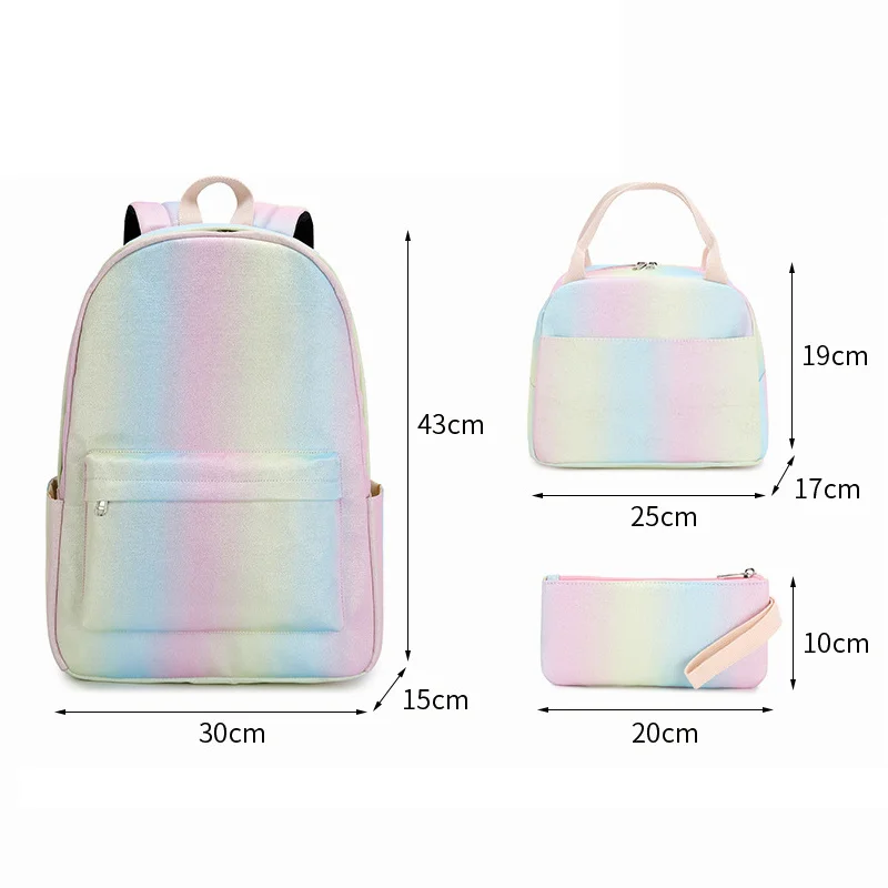 School Bags 3pc/set for Teenage Girls Kids Children Student Backpack Travel Teen Shoulder Bag Child Schoolbag New Women backpack