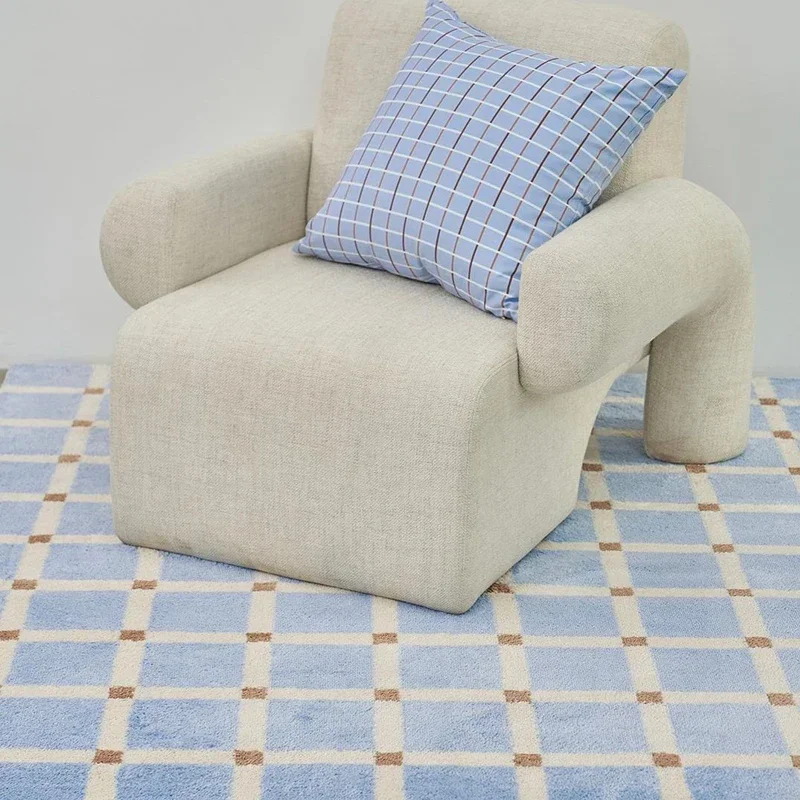 Modern Fashion Minimalist Carpets for Living Room Fluffy Soft Plush Floor Mat Ins Style Bedroom Decor Plaid Rug Ковер Tapis 러그