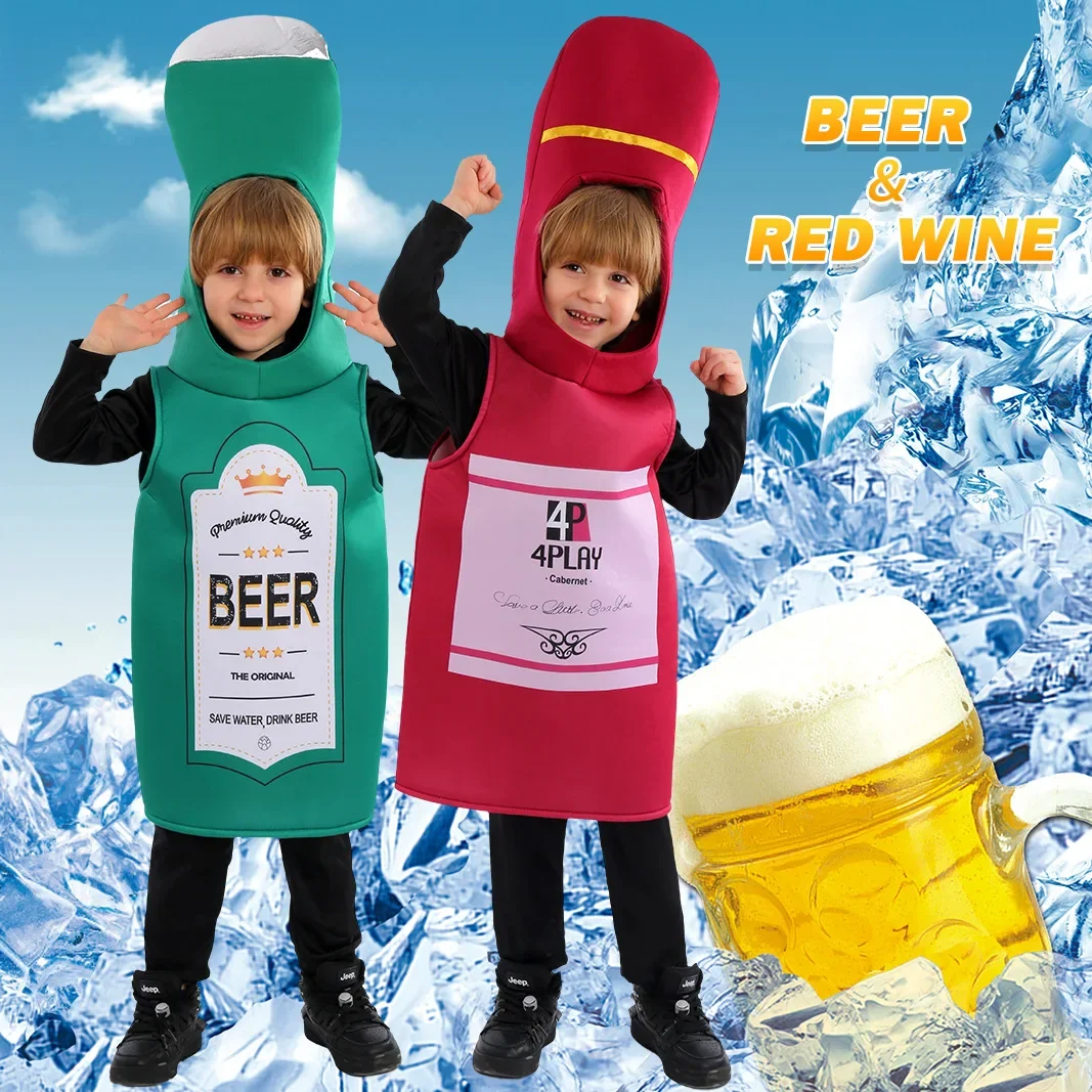 

Germany Munich Beer Bottle Children Halloween Cosplay Party Dress Up Costume Kids School Role Playing Stage Outfit