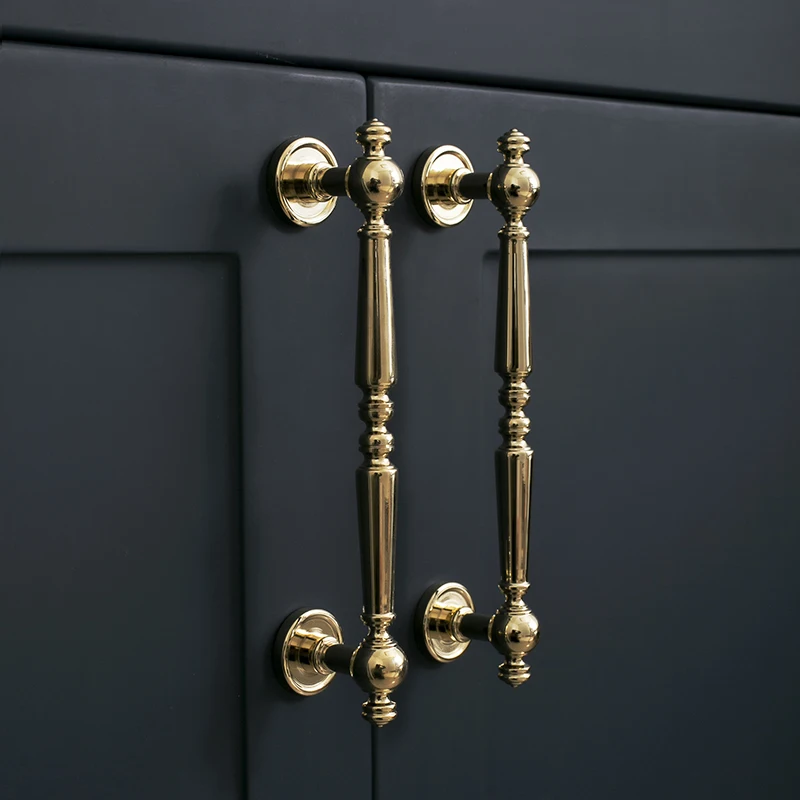 Bright Gold Solid Cabinet Handle and Knob Brass Drawer Knobs T Bar Bedroom Kitchen Cupboard Hardware Bathroom Furniture