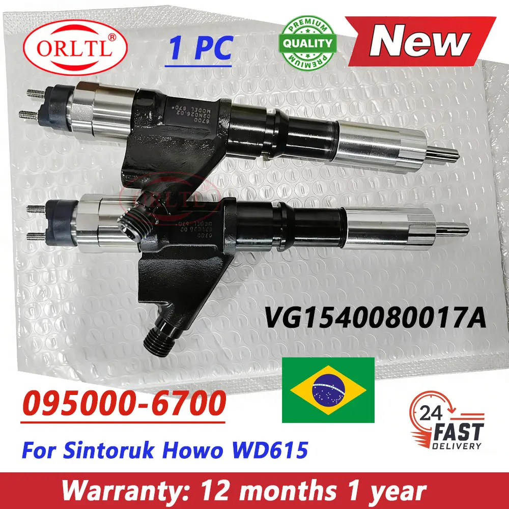 

095000-6701 1 шт. Форсунка дизельного инжектора R61540080017A, распылитель топлива 095000-6700 для DENSO 6700 6701 HOWO SinoTruck WD615