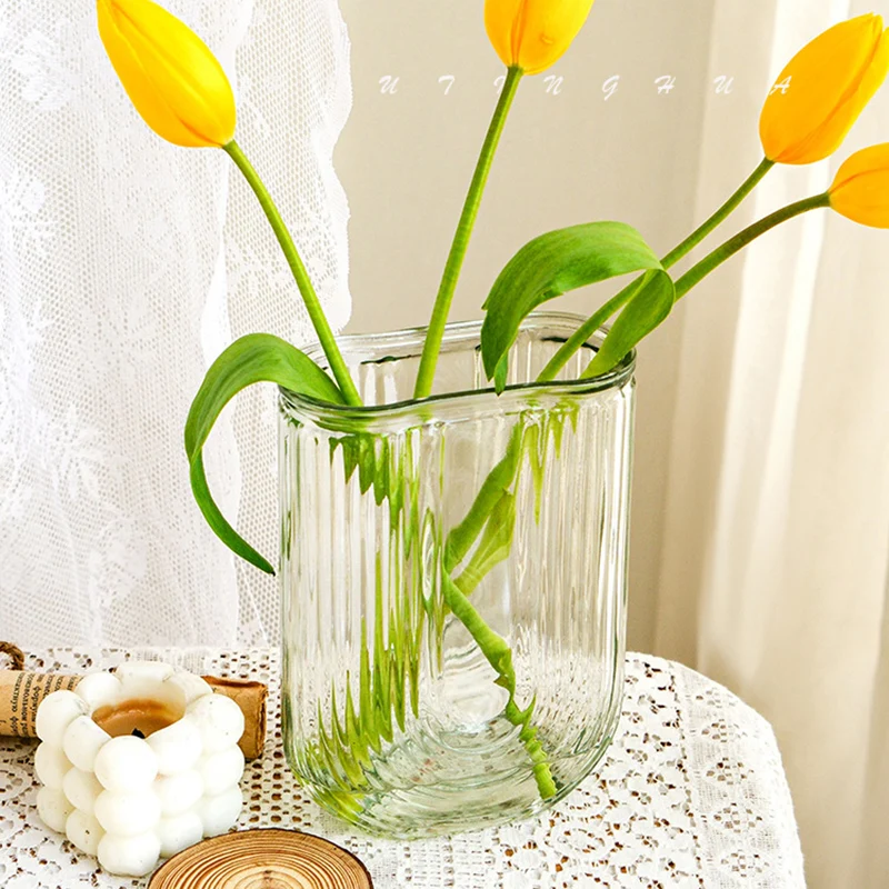 U Shape Vase Modern Terrarium Plant Transparent Minimalist Hydroponics Vases Wedding Flower Arrangements Jarrones Home Decor