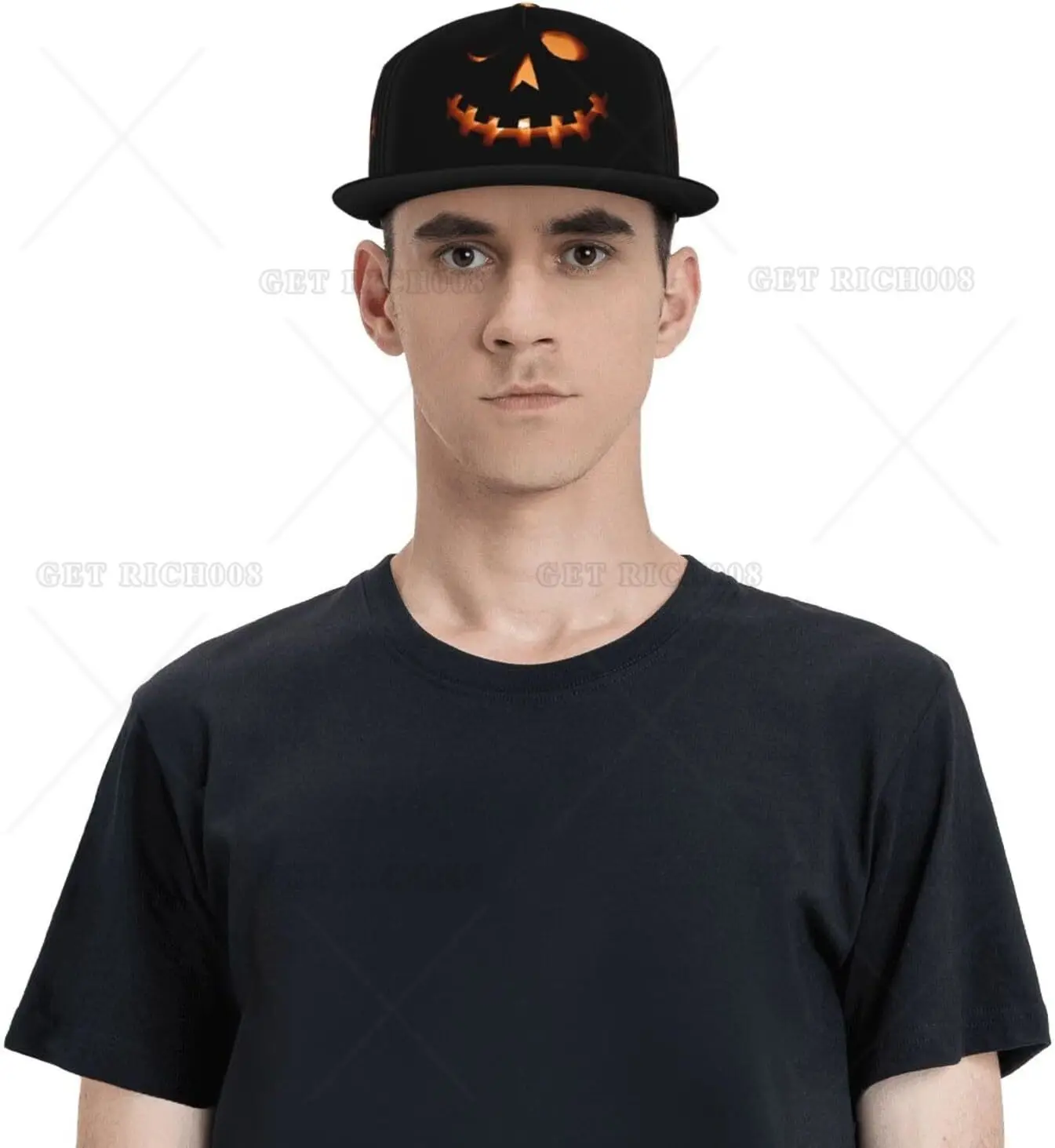 Casquette de baseball Halloween Pumpkins Face pour hommes et femmes, chapeau Snapback, chapeau réglable à bords plats, chapeau Hip Hop