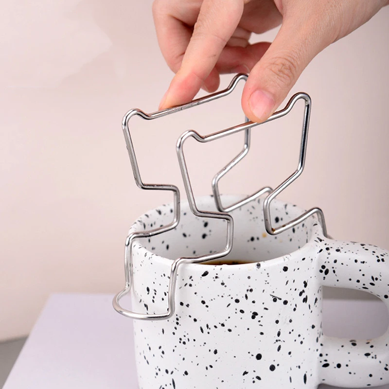 Stainless Steel Reusable Coffee Cup Drip Basket Filter Paper Bag Holder Japanese Style Headphone Drip Bag Holder