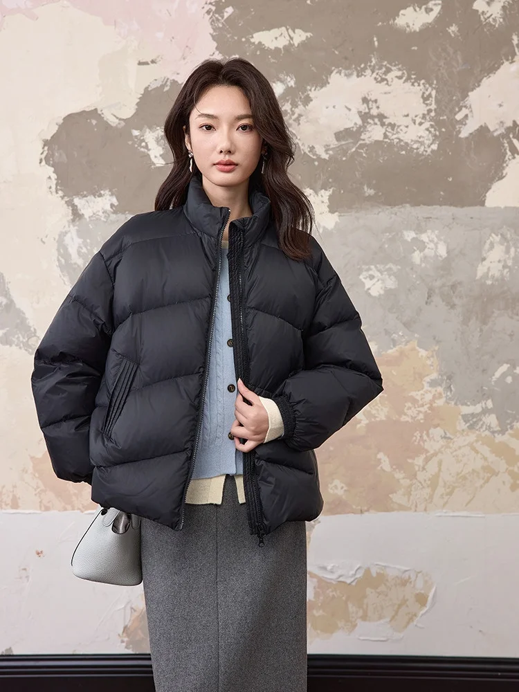 

Женская модная куртка-пуховик Jiancha Bread Sle 90 White Du Down с застежкой-молнией для тепла и комфорта, для повседневной носки