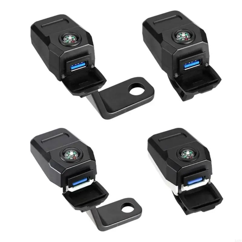 

X6hf водонепроницаемые мотоциклетные телефоны USB -зарядные устройства с быстрой зарядкой и строительными компасами для