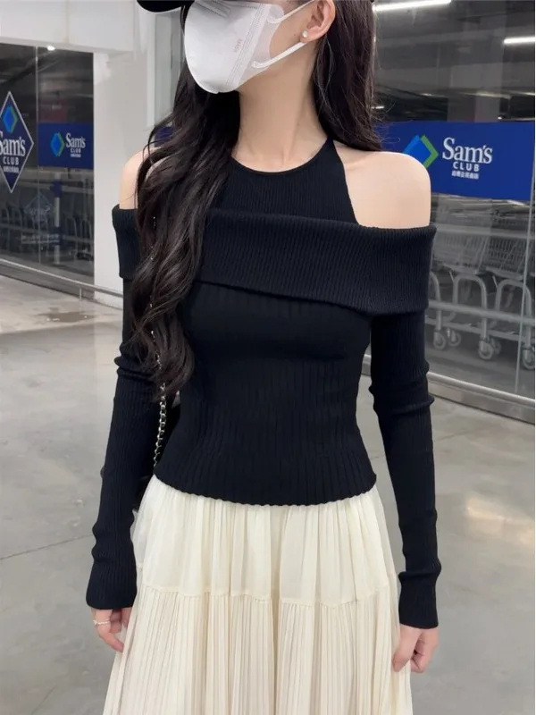 

Женский облегающий вязаный свитер с колючками, мягкая шерсть, повседневный длинный свек, круглый Ne, стандартной длины, осенний новый дизайн