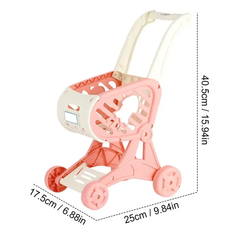 Mini Shopping Cart Toy Pretend Playset With Plug-in Design Supermarket Hand Trolleys Cart Dollhouse Furniture Toys For Kids