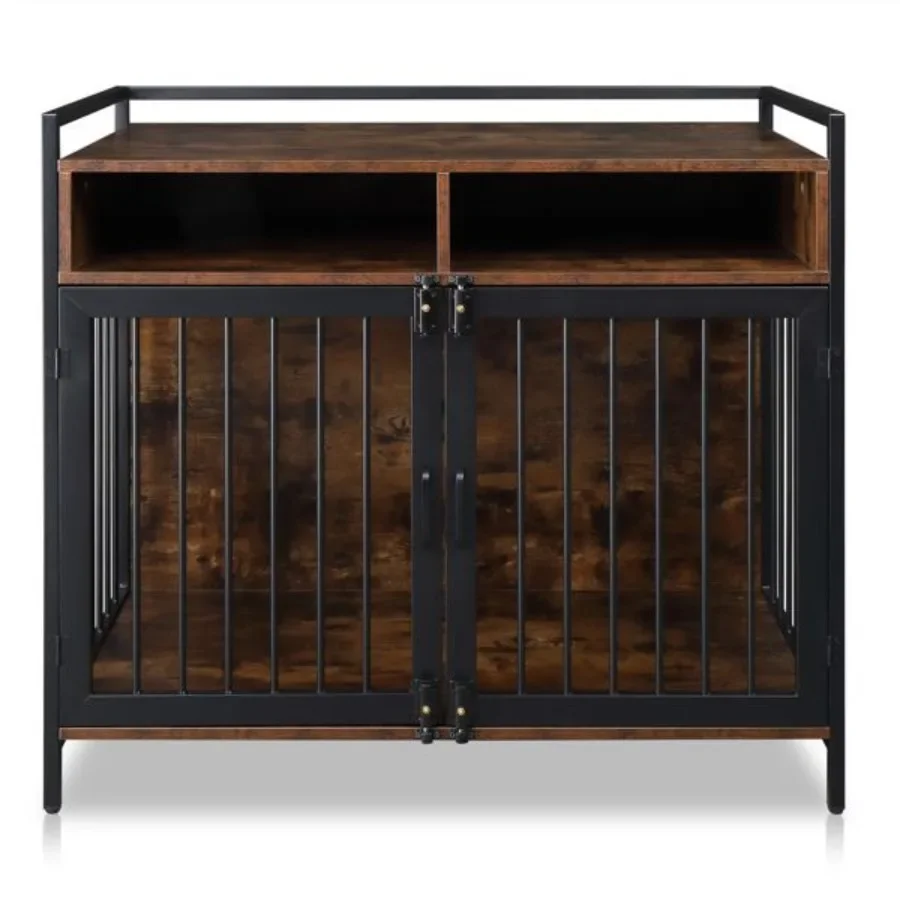 

38.6 Furniture Dog Cage Metal Heavy Duty Super Sturdy Dog Cage Dog Crate for Small Medium Dogs Double Door and Double Lock with