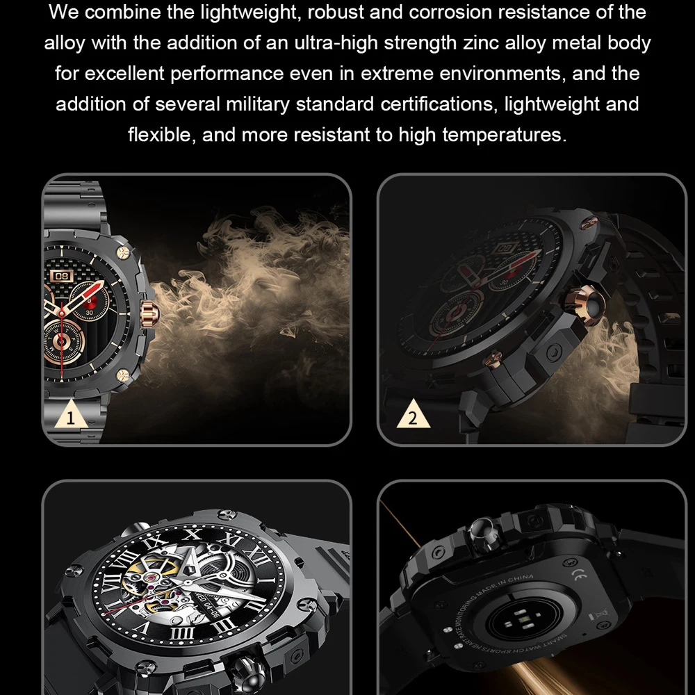 Reloj inteligente para exteriores, pantalla AMOLED de 1,43 ", llamada BT, deportes, Fitness, resistente al agua, memoria de 128M, salud, música, batería de 400Mah