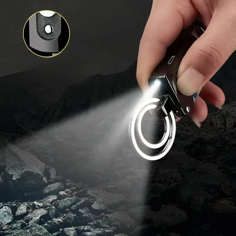 Multifunctional Electronic Lighter Keychain Wine Opener Knife Flashlight Slotted Screwdriver Metal Windproof Lighter Gadget - view 4