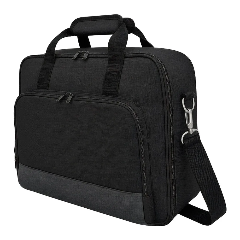 Black Waterproof Storage Bag for Projector and Accessories for Outdoor BBQ Parties 36x28x10cm Polyester Material