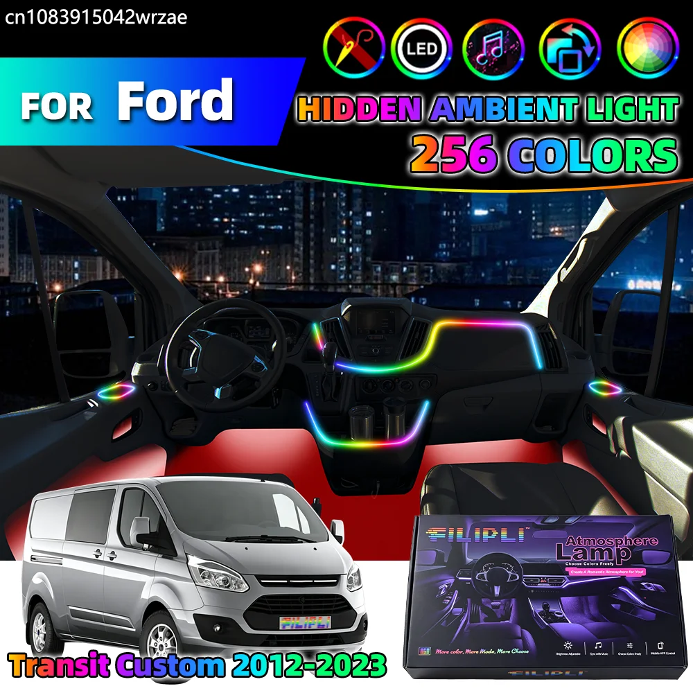

14 in 1 For Ford Transit Custom 2012-2023 Years Car Interior Ambient Lights Strips Breathing Lighting Kit App Control Auto LED s