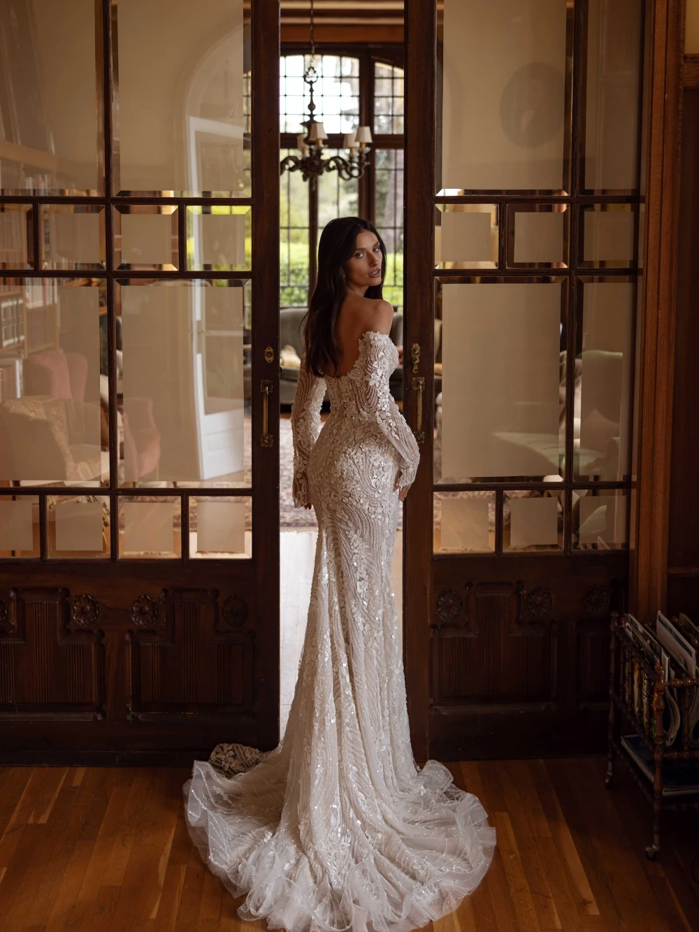 Exquisite Beads Detachable Train Mermaid Wedding Dress Sweetheart Neck Off The Shoulder Bridal Gown Customized Dresses For Bride