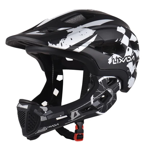 Casco de ciclismo para niños, desmontable, de cara completa, ajustable