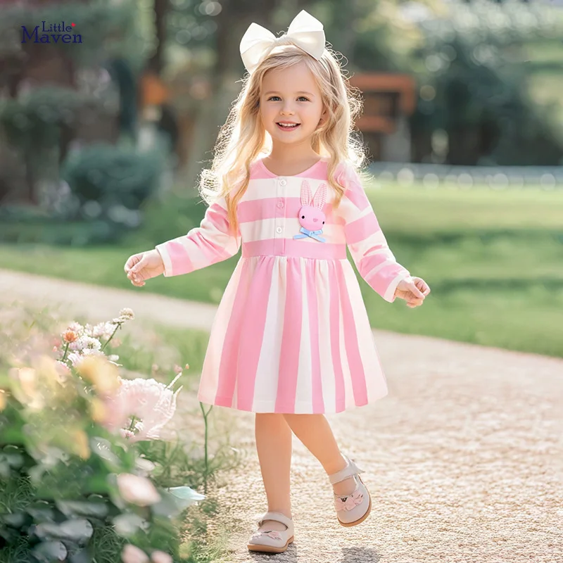 

Girls' Dress Children's Wind Skirt Girls Striped Cute Skirt