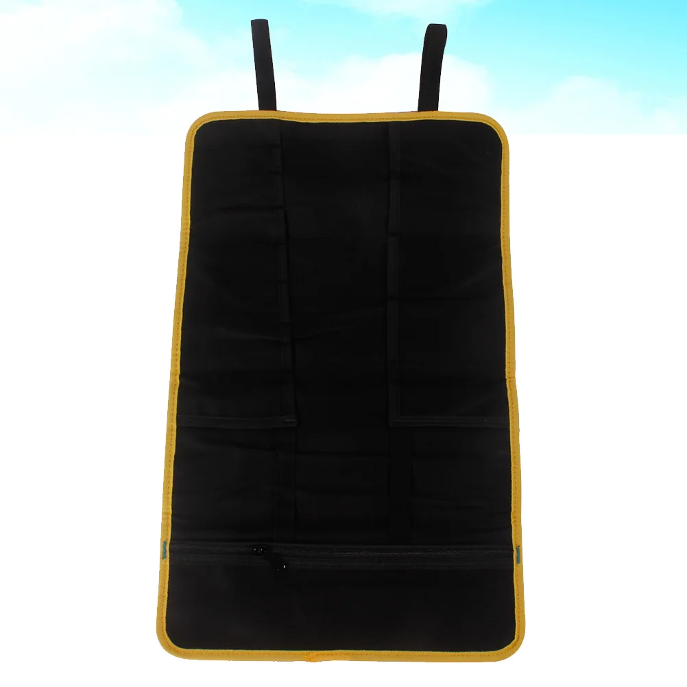 Multifunction Maintenance Canvas Bag Electrician Tool Kit Bag Large Capacity Thicken Portable Storage Bag Appliances Bag(Black)