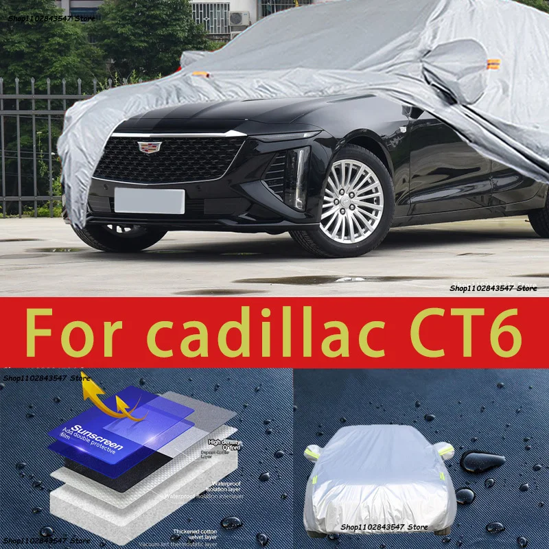 

Наружная защита для cadillac CT6, полные автомобильные Чехлы, снежный чехол, Солнцезащитный водонепроницаемый пыленепроницаемый внешний автомобильный аксессуар