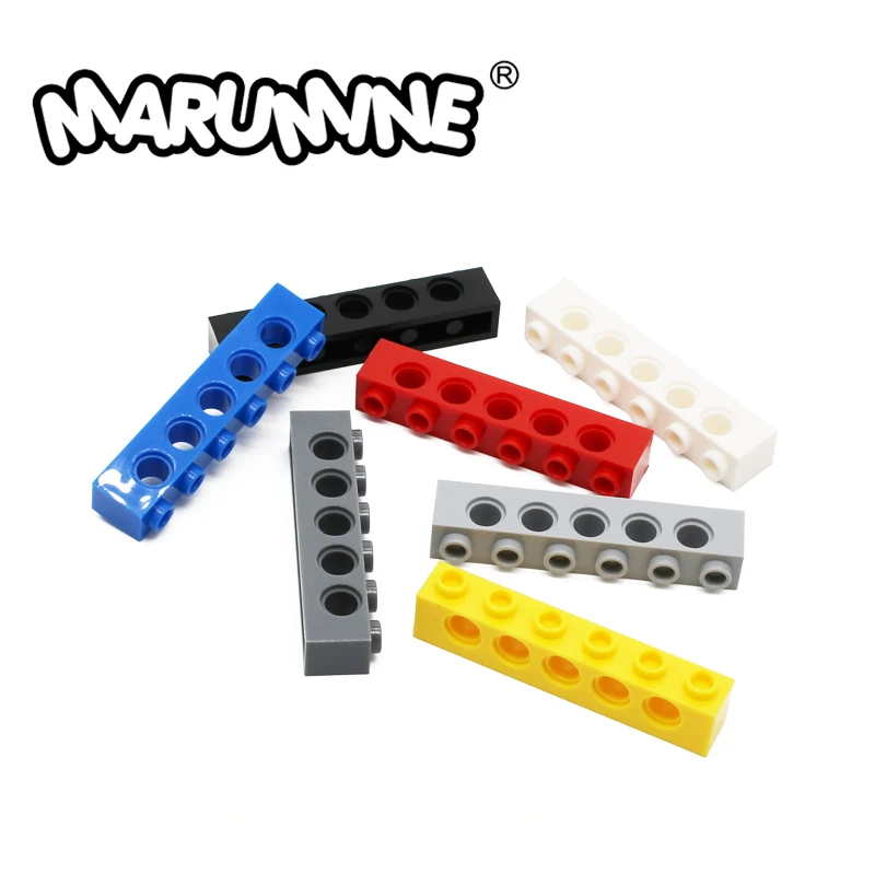 Marumine Technology MOC Brick 15 sztuk 1x6 z 5 otworami mechaniczny Model Building Blocks akcesoria części kompatybilne z 3894