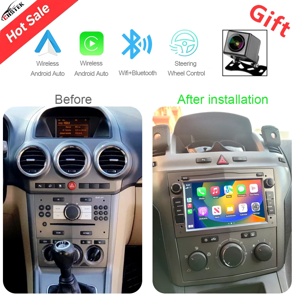 CHSTEK autoradio Android pour Opel Combo Corsa Antara Vauxhall Vectra Astra Vivaro Signum Meriva Auto stéréo Carplay WIFI GPS BT