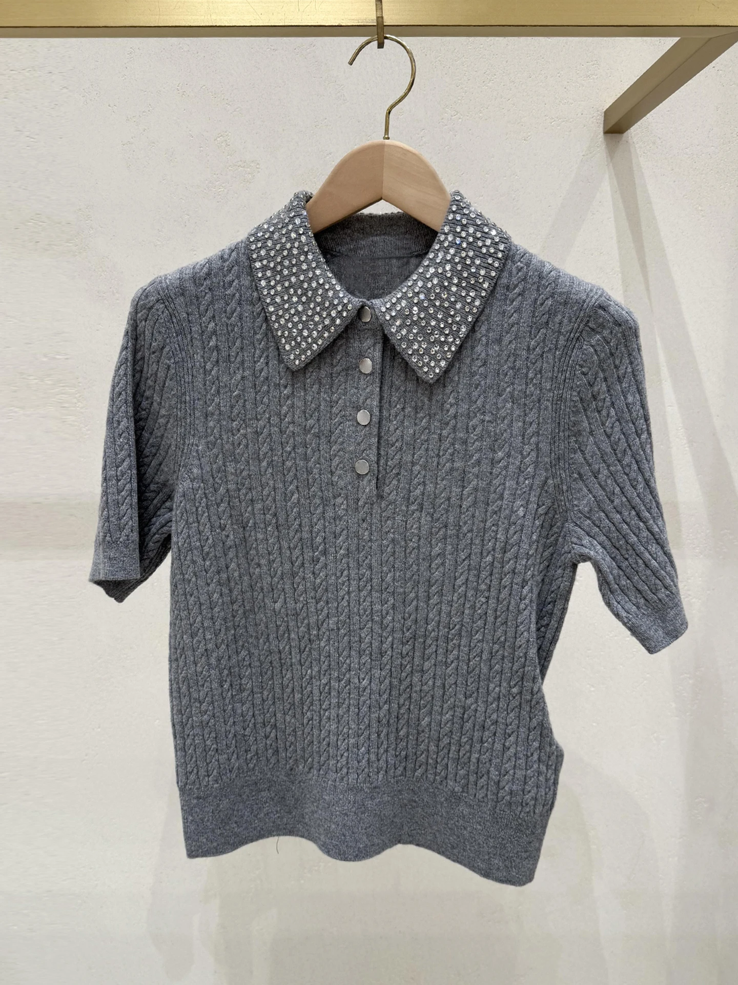 

M Home Nan You Высококачественный женский трикотажный топ irt Sparkling Diamond Little Fraance Sle осень-зима Faion