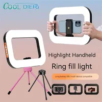 Nuevo anillo de mano LED luz de relleno recargable teléfono móvil portátil transmisión en vivo fotografía escritorio jaula de conejo Selfie luz