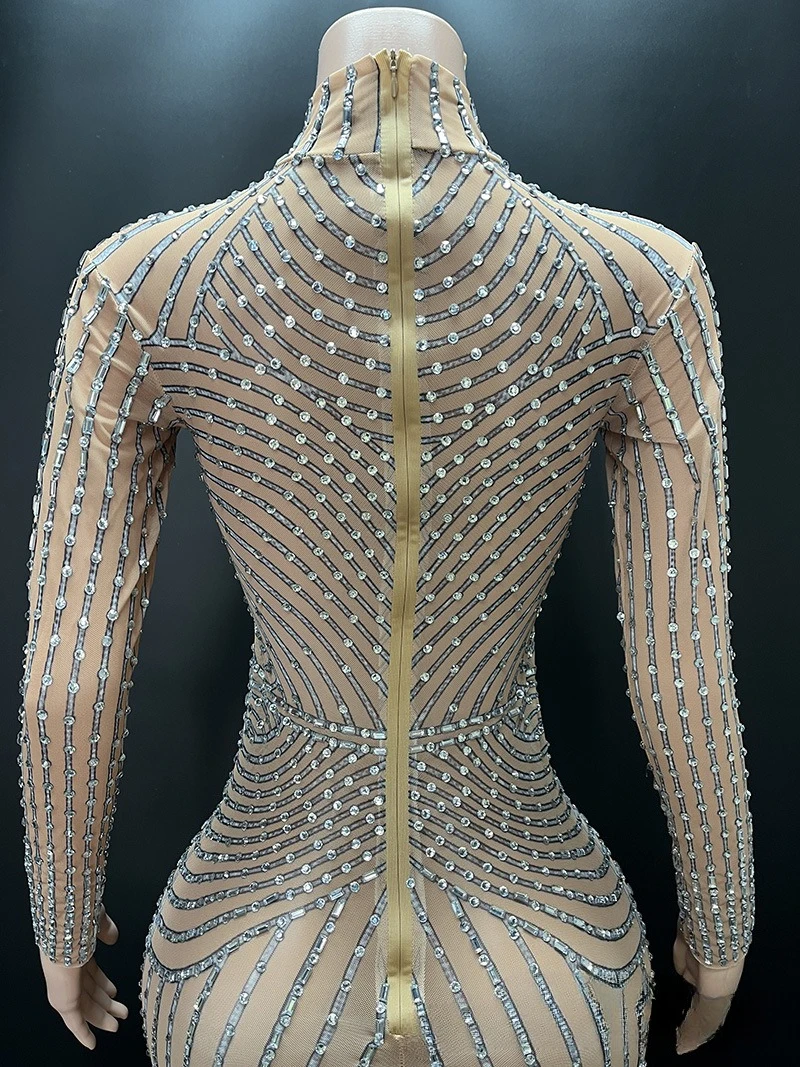 Rainha brilhante strass temperamento vestido celebridade festa de aniversário luz vestido de luxo empresa reunião anual hospedagem noite