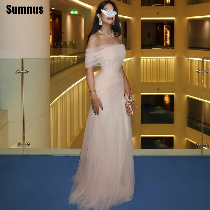 

Sumnus Elegant Mermaid Evening Dresses Off The Shoulder Pleated Maxi Prom Dresses Ruffle Draped Birthday Dress 2026 Customized