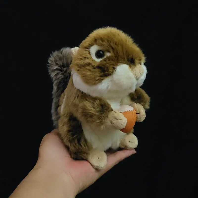 Juguete de peluche de ratón de flor dorada simulada, muñeco de ardilla a rayas, muñecos de Chipmunk, muñeco de peluche de simulación, regalos de juguete Kawaii