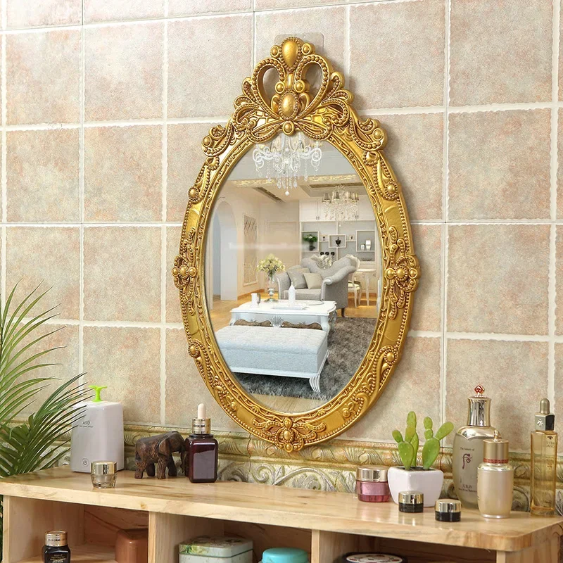 Wall Vanity Mirror Shower Aesthetic Accessories Bathroom Mirror Irregular Makeup Dressing Spiegel Wand Living Room Decorations