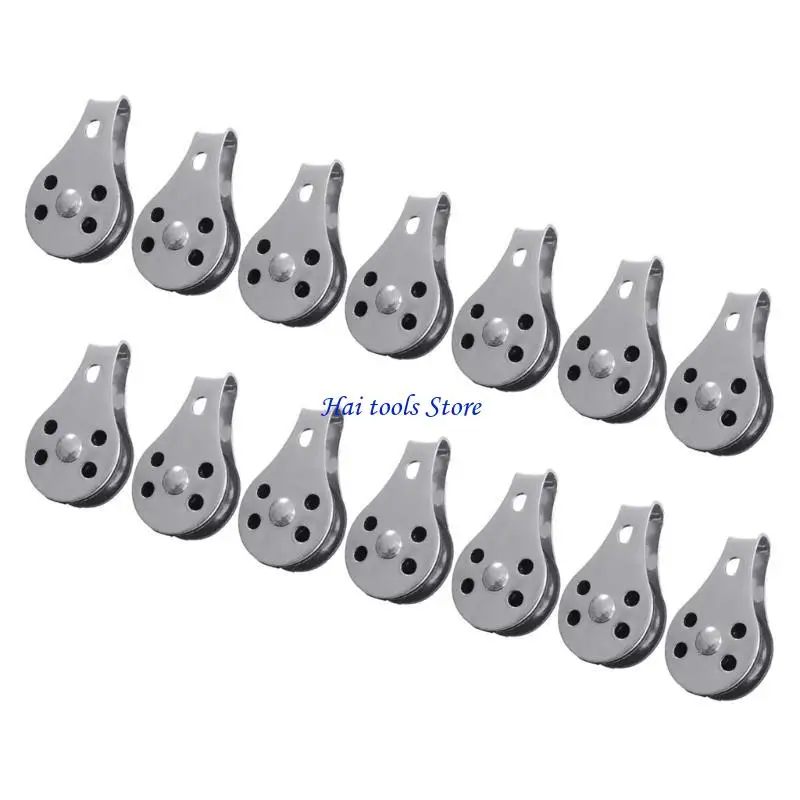 X37E 2x Stainless Steel Pulley Single/Double Wheel Lifting Rope Pulley Set