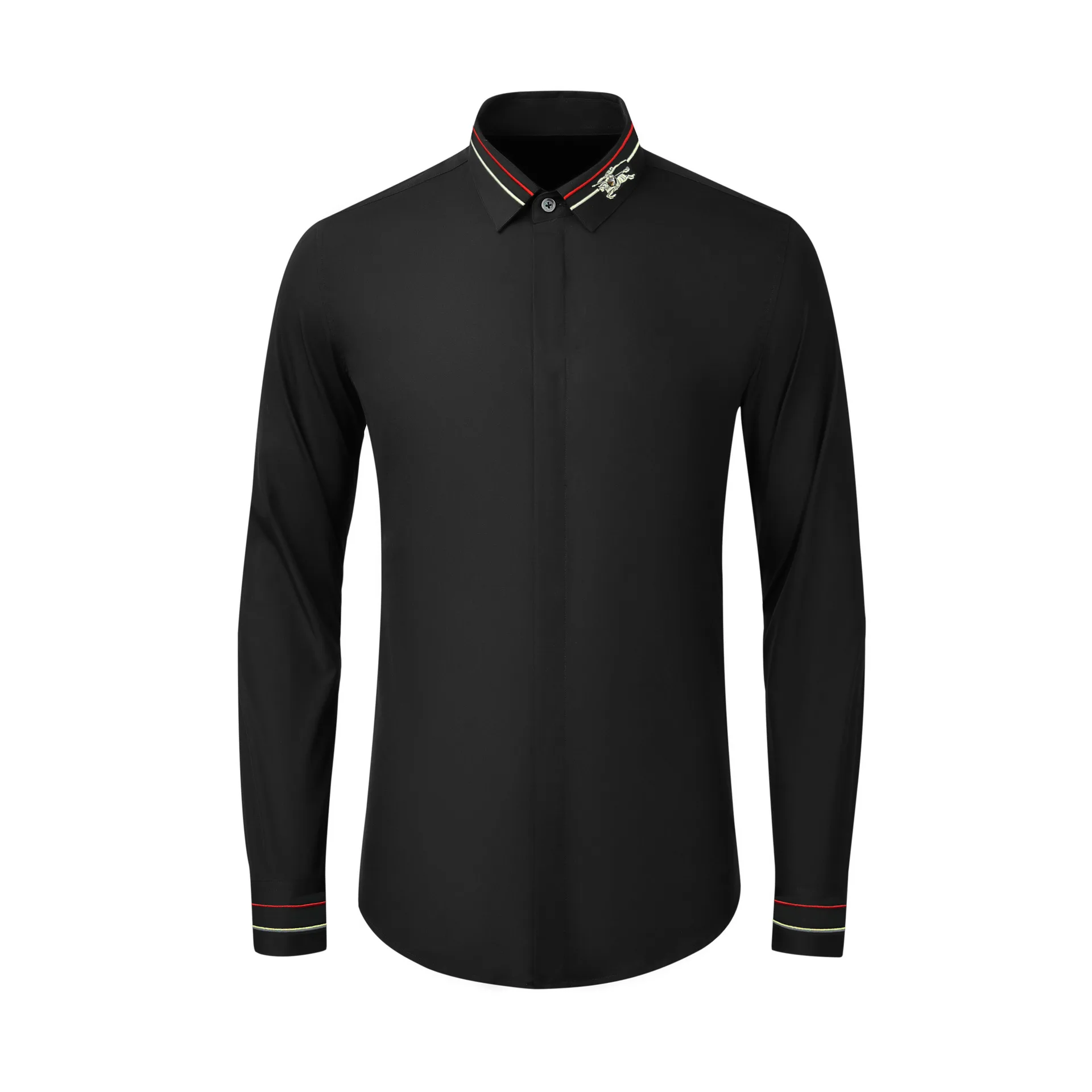 Luxury Horse Head Embroidered Men's Shirt Long Sleeve Casual Business Dress Shirts Versatile Luxury Social Men Clothing 2024