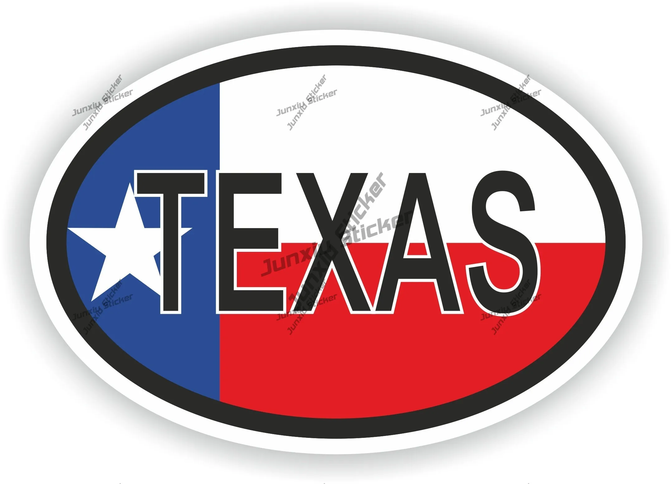 

Texas America Oval Flag Sticker Uv Protected Scratch-proof Cool SUV Body Durable Adhesive Sticker Easy Peel Auto Decal For