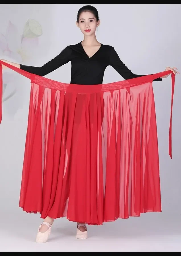 New Women One Piece Xinjiang Dance Practice Clothes Apron Uyghur Martial Arts Performance Costume Large Swing Practice Skirt