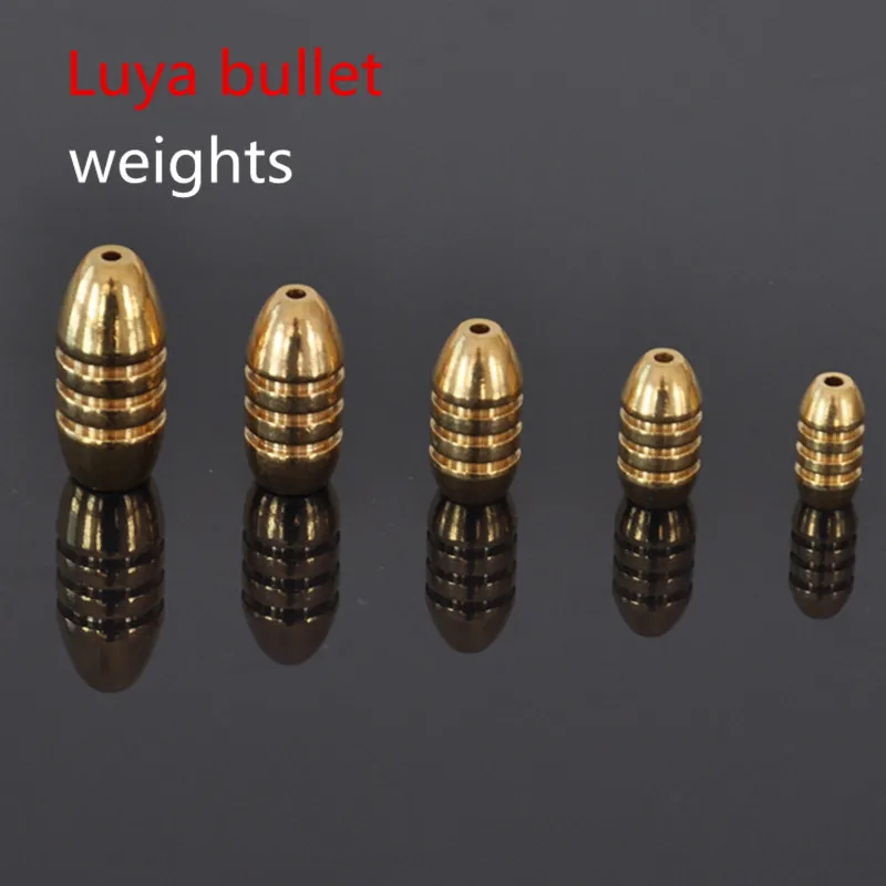 5Pcs/lot Bullet Shape Stainless Brass Sinker 1.8g/3.5g/5g/7g/10g Weight For Fishing Hook Texas Rig Fishing Accessories Tools