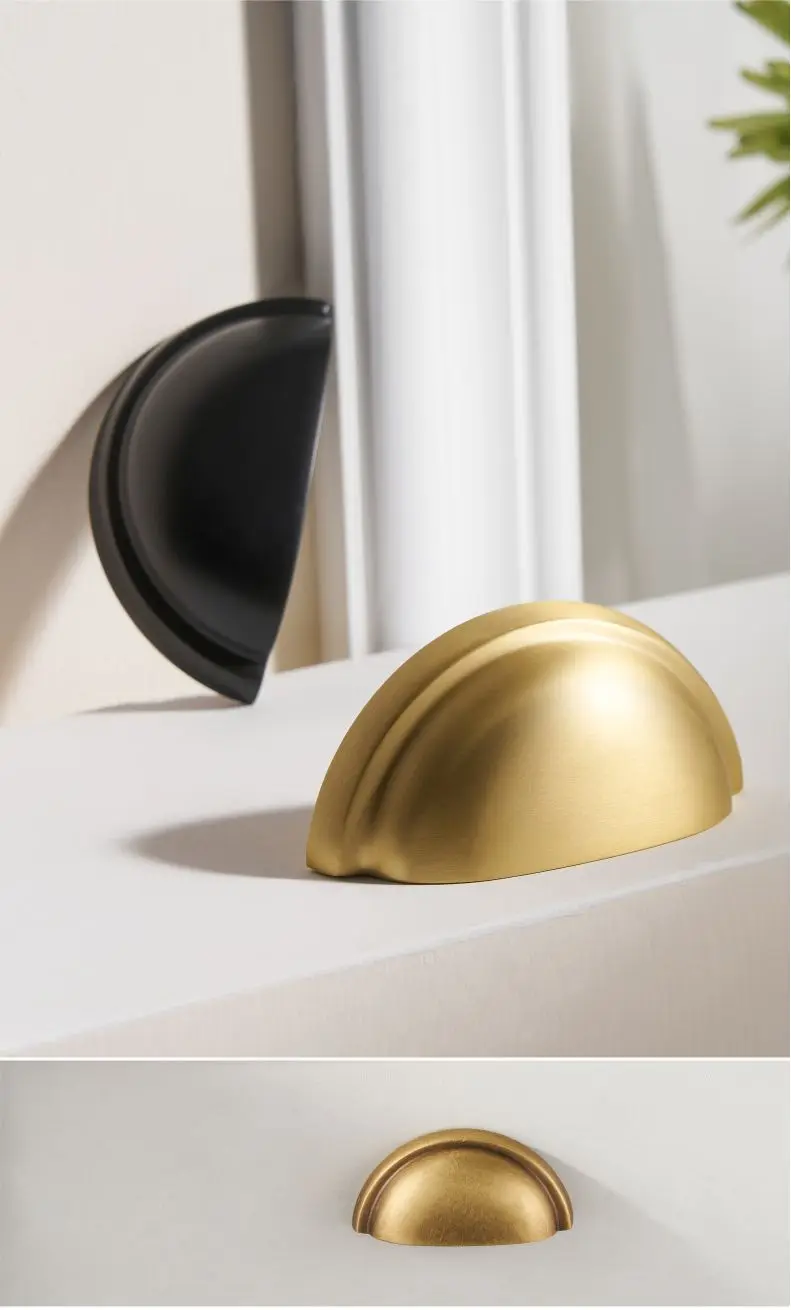 Dooroom Messing Möbel Griffe Matt Gebürstet Nickel Gelb Bronze Tasse Griff Schrank Schrank Kommode Schuh Box Schublade Bin Zieht – Detail 6