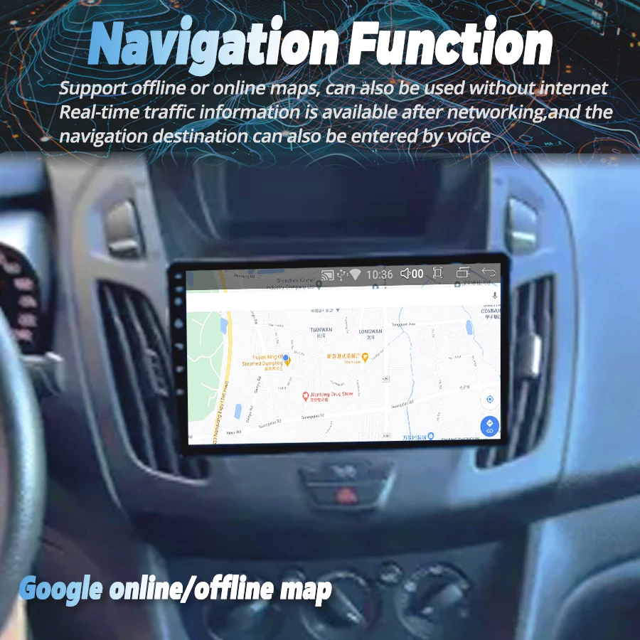 Reproductor de vídeo Multimedia para coche, Radio para Ford transit ransit Connect 2014-2015, Android, GPS, navegación CarPlay, pantalla táctil estéreo