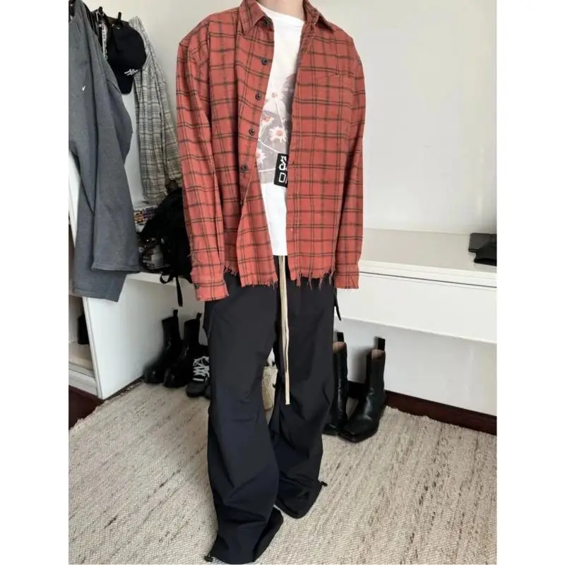 Luźne nylonowe spodnie robocze z kieszeniami Modne, młodzieżowe, jesienno-zimowe nowości w stylu high street, oddychające spodnie z prostymi nogawkami