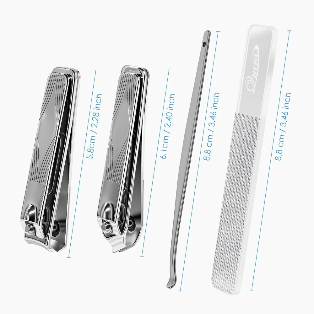 Professional 4-in-1 Nail Clippers Set with Magnetic Case Stainless Steel Manicure Pedicure Tools Kit for Men and Women