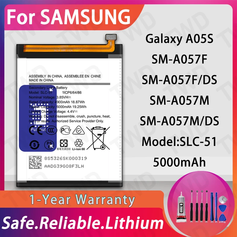 

SLC-51 Large capacity 5000mAh Battery For Samsung Galaxy A05S Batteries New High Quanlity+Free Tools