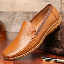 Leather Shoes Casual Men Driving Shoes Retro Fashion Loafers Man Luxury Brand Shoe Slip-on Dress Shoes for Men Zapatos De Hombre