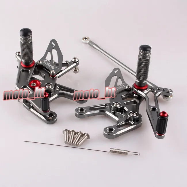 ZX-10R 2011-2015 Adjustable Motorcycle Rearset Rear Set Footpegs For Kawasaki ZX10R 2011 2012 2013 2014 2015 Gray CNC Aluminum