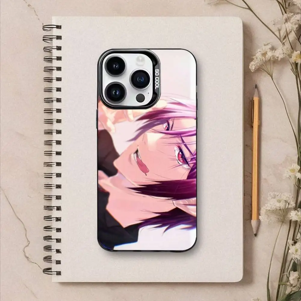 Custodia per telefono R-Rin Matsuoka per iPhone17,16,15,14,13,12, custodia per telefono colorata nera Pro Max