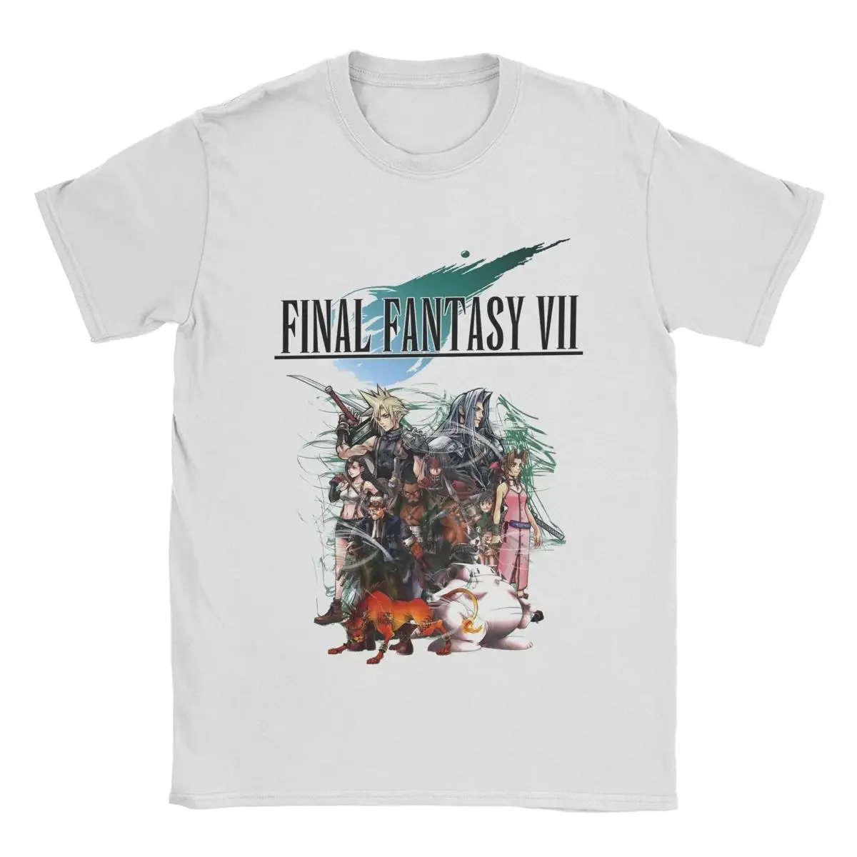 Men Clothing T Shirts Final Fantasy VII Collage Tees 100% Cotton O-neck Short Sleeve Summer Women T-shirt Oversize Unisex Tops