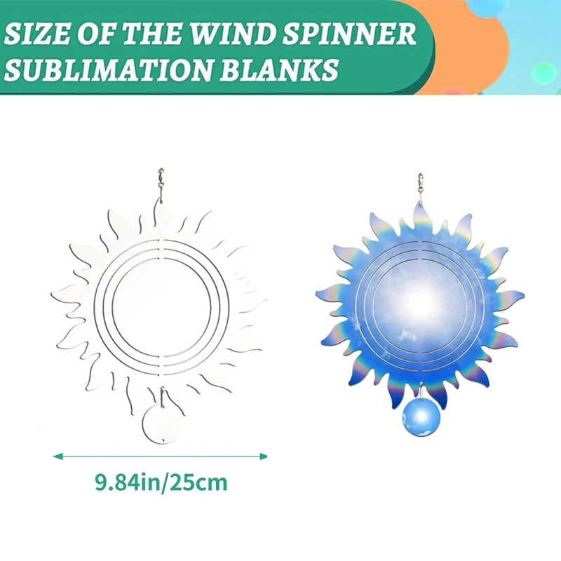 Spinner de viento con sublimación de HOT-6Pcs, espacios en blanco para decoraciones de interior y exterior, perfecto para regalo de mujer, mamá y esposa