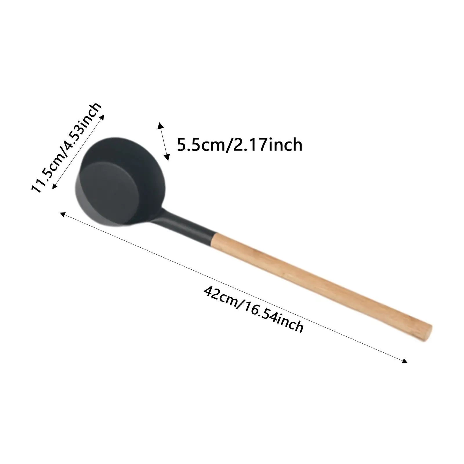 Sauna Ladle Aluminum Dipper Simple Practical Sturdy Design with Wood Handle for Steam Room Bathroom Use