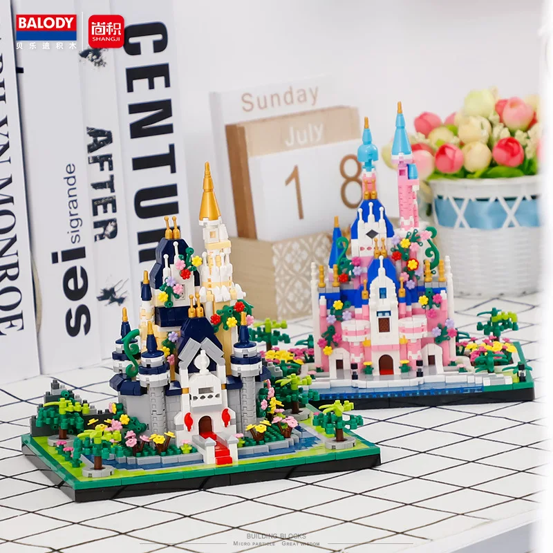Mini Disney Crystal Frost Citadel Building Blocks 3D Elven Castle Architecture Bricks Model Toys For Kids Christmas Gift 16477
